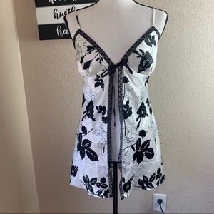 Victoria Secret Silky Black and White Nighty